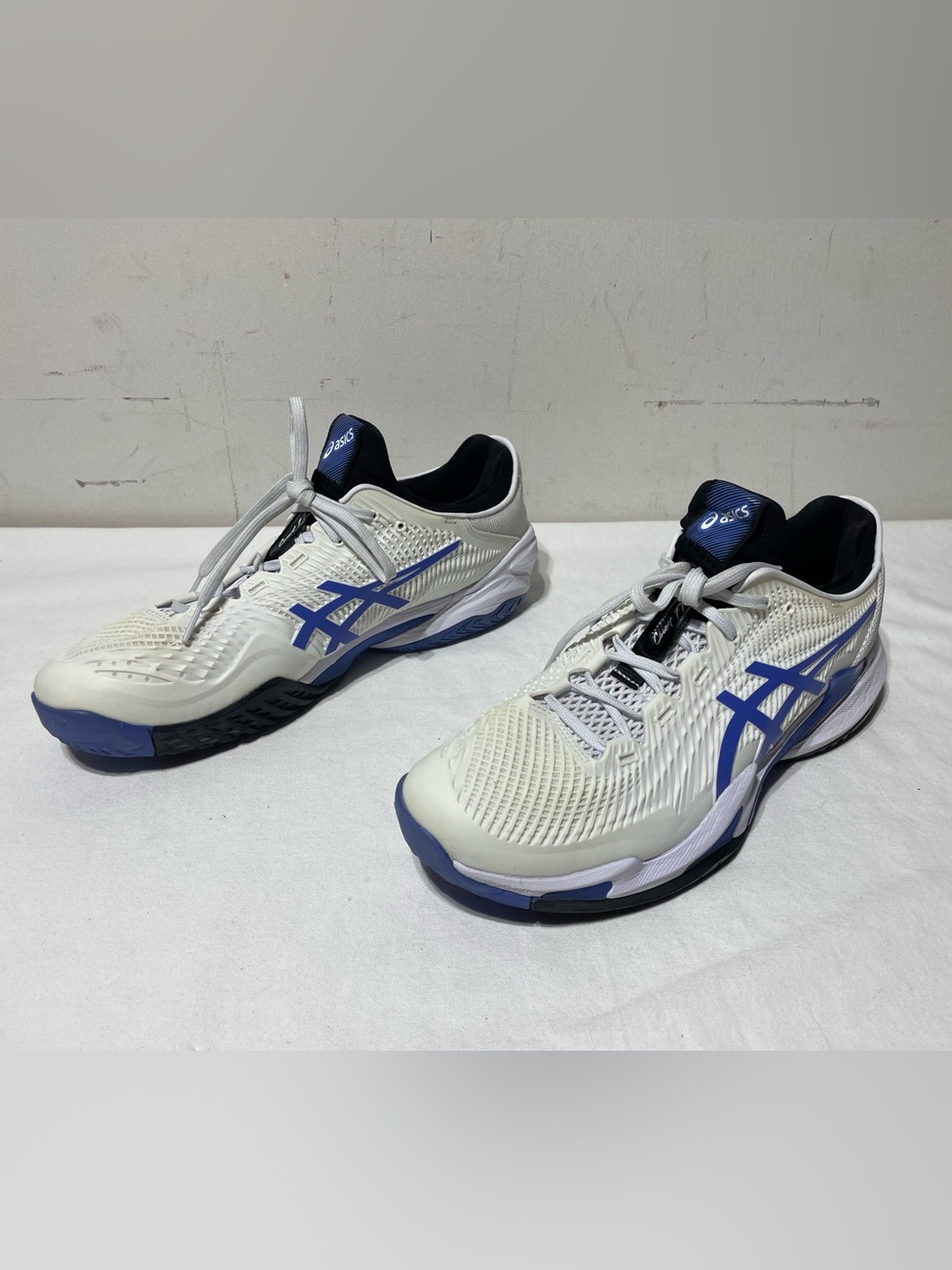 ASICS Gel Resolution 9 Tennis Shoes Mens 11.5 White Blue 1041A370 FlyteFoam - Picture 9 of 16